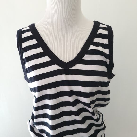 Sundry Ruched Tank Dress Striped XL - Picture 4 of 13